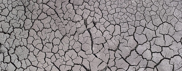 Top view of cracked soil