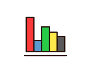 Graph line icon. Vector symbol in trendy flat style on white background. Graph sing for design.