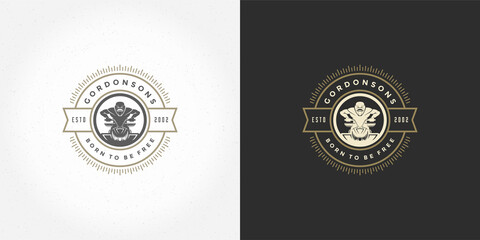 Atv logo emblem vector illustration off road mountains expedition, quad bike and man silhouette © provectors