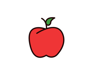 Apple line icon. High quality outline symbol for web design or mobile app. Thin line sign for design logo. Color outline pictogram on white background