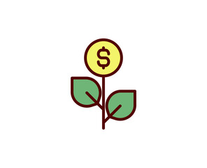 Money grow line icon. 