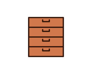Cabinet line icon. Vector symbol in trendy flat style on white background. Office sing for design.