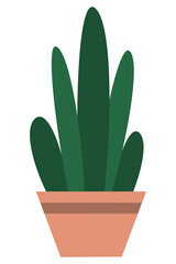 Flower in a pot. The concept of the decor of rooms and premises. Cartoon style. Used in web design for collages. Simple flat vector drawing.