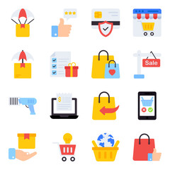 Pack of Purchasing Flat Icons 