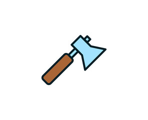 Axe line icon. Vector symbol in trendy flat style on white background. Travel sing for design.