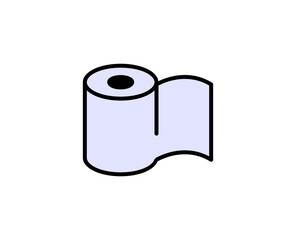 Toilet paper line icon. Vector symbol in trendy flat style on white background. Travel sing for design.