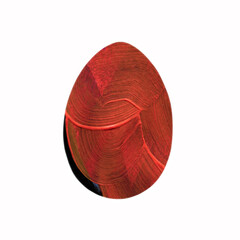 Easter egg - textured orange smears isolated on white background. Watercolor colorful textured painting. Design for background, cover and packaging, Easter and food illustration, greeting card.