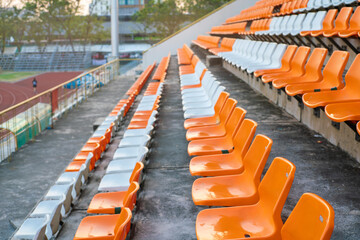 Orange and white stadiums amphitheater