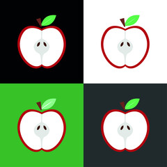 Apple drawing. Basic healthy food icon.