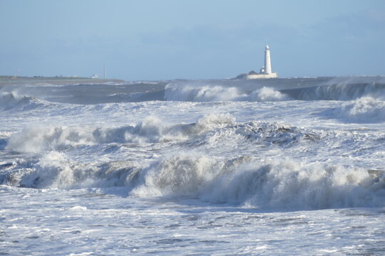 Storm at whitley bay 