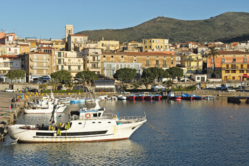 Fototapeta na wymiar View of the port of Marina di Camerota, district of Salerno, Campania, Italy, Europe