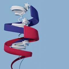 Spiral of stars and stripes in American full colors