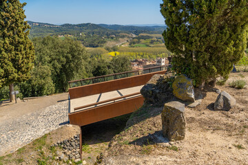 European medieval castle in Spain Catalonia Hostalric