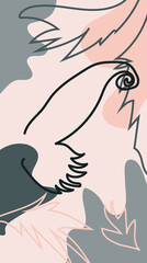 Set pink and nude stories highlights covers outline a butterfly, diamond, hand and key.