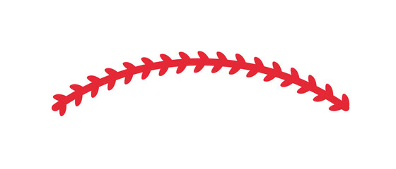 Red stitches of baseball Stitch design for baseball lovers - obrazy, fototapety, plakaty