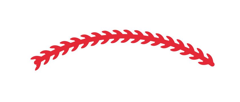 Red stitches of baseball Stitch design for baseball lovers