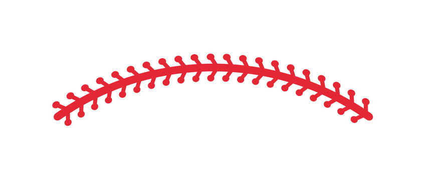Red stitches of baseball Stitch design for baseball lovers