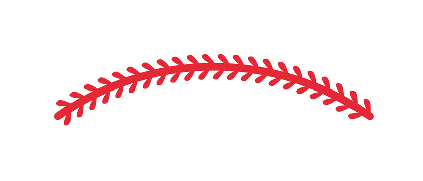 Red stitches of baseball Stitch design for baseball lovers
