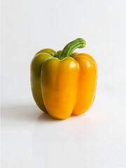 Bulgarian pepper of yellow-green color, on a light background