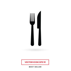 Fork and knife icon vector. Restaurant sign