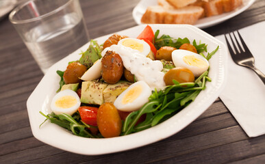 delicious healthy fresh vegetable salad for breakfast