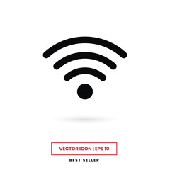 Wifi signal icon vector. Wireless sign, internet symbol.