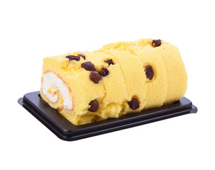 Tasty chocolate cake isolated on white