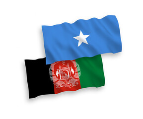 Flags of Islamic Republic of Afghanistan and Somalia on a white background
