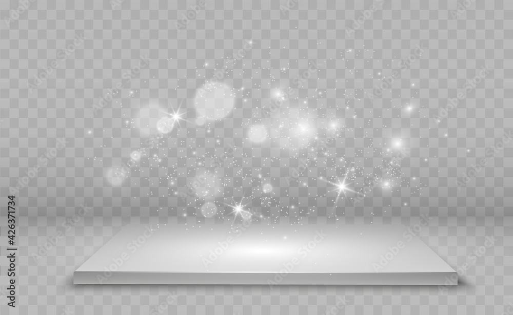 Aufkleber realistic 3d light box with platform background for design performance, show, exhibition. vector ill
