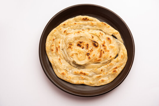 Indian flatbread called Laccha Paratha, made up of layers using wheat flour or maida