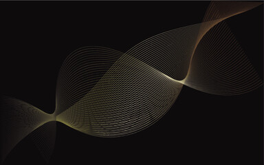 Vector abstract black background with bronze curly lines, circles. Web site page design 