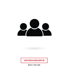 Group icon vector. People sign, team symbol.