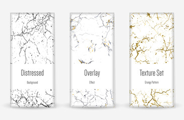 Obraz premium Distress Grunge Texture Set. Scratched Dirt Print.