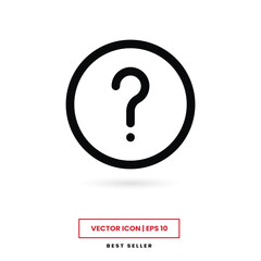 Question icon vector. Question mark sign
