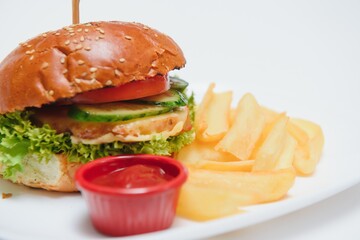 hamburger isolated on white background
