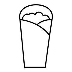 Vector Doner Kebab Outline Icon Design