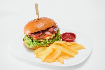 hamburger isolated on white background