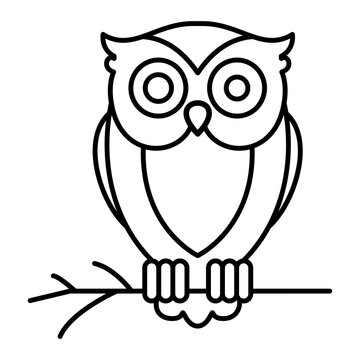 Vector Owl Outline Icon Design
