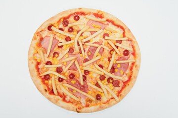 Thinly sliced pepperoni is a popular pizza topping in American-style pizzerias