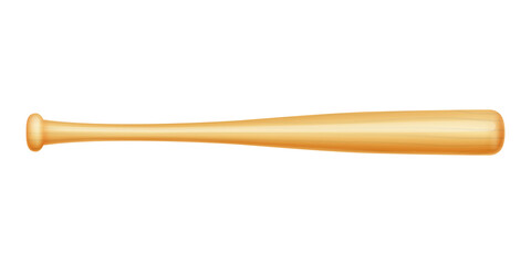 Baseball bat, sport equipment. 3D realistic vector illustration. Isolated on a white background.