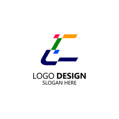 letter C for digital and technology logo design