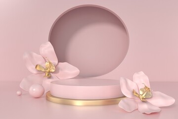 minimal pastel color background, design for cosmetic or product display podium 3d render.

