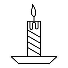 Vector Candle Outline Icon Design