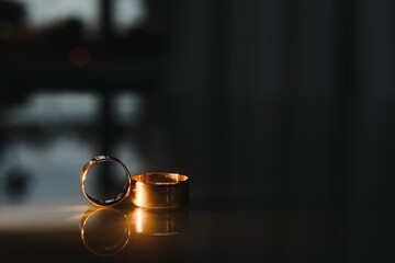 Beautiful background with wedding rings