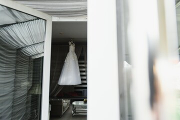 Bride's wedding dress. wedding day
