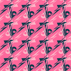 Urban seamless pattern with geometry curved elements