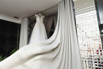 Bride's wedding dress. wedding day