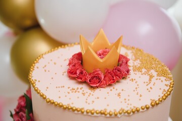 Childrens cake. Pink cake. cake for childrens birthday