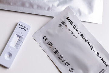 Sars Cov 2 rapid antigen test nasal kit. Self test. test at home. Corona, Covid 19. High quality photo