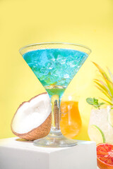 Colorful summer cocktails set